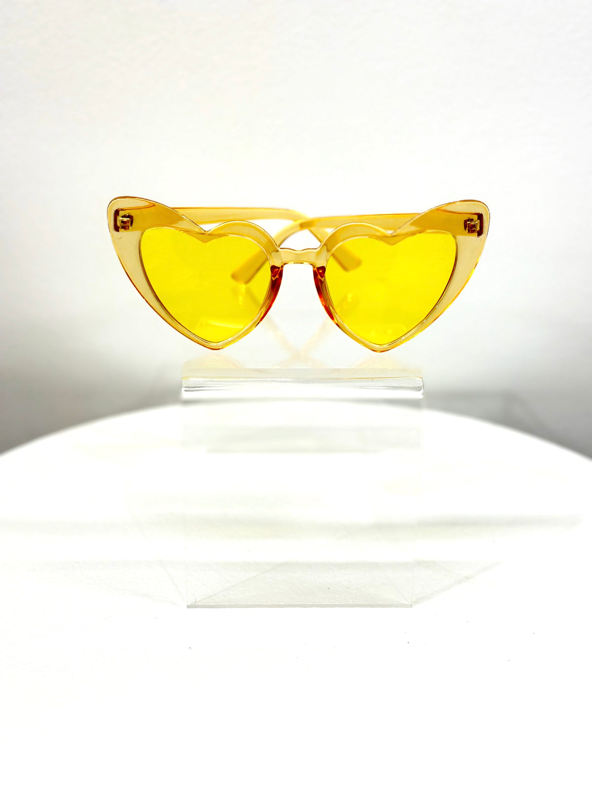 Yellow Crystal Heart Sunglasses - Honey Fawn Boutique