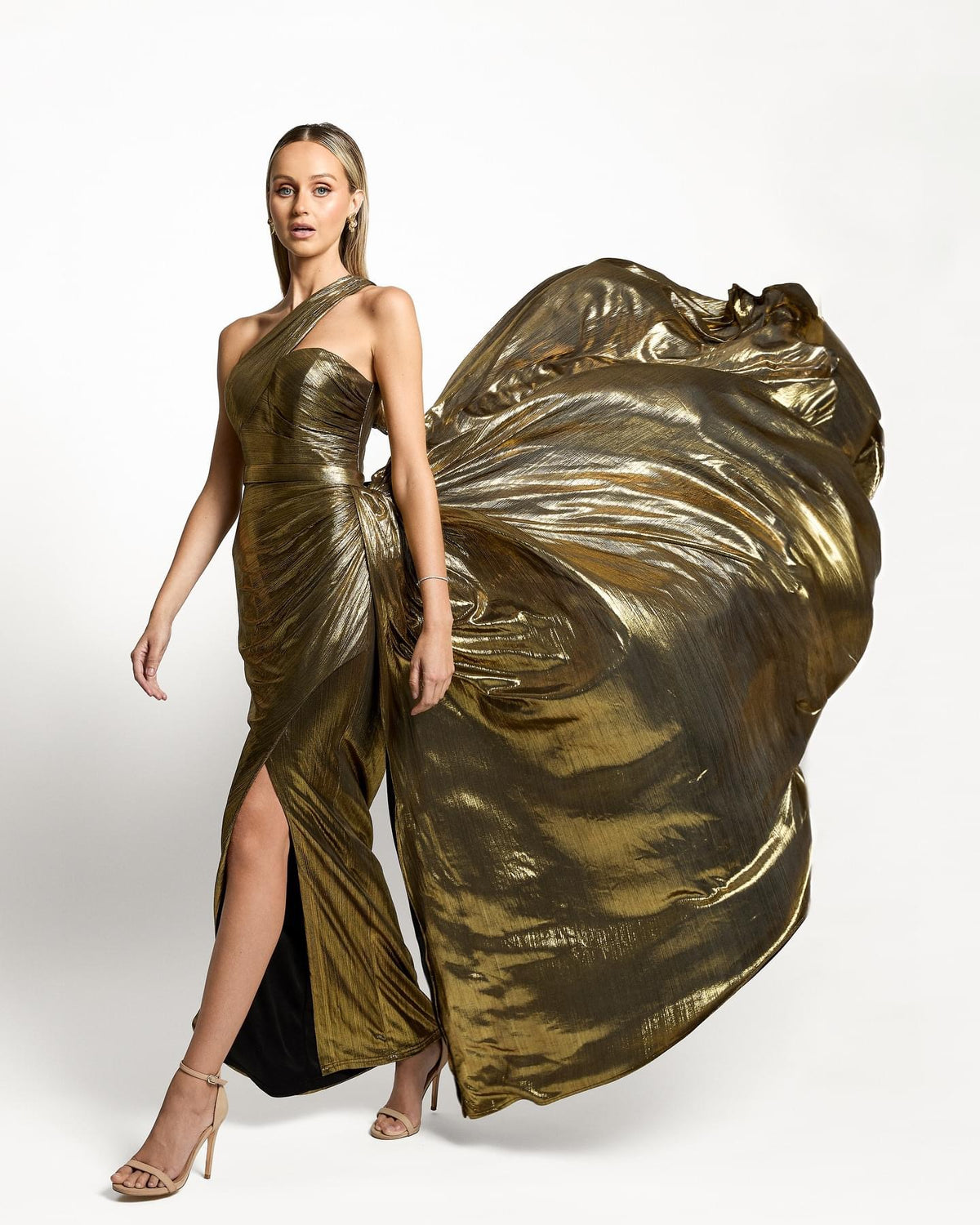 Elektra Asymmetric Gown - Honey Fawn Boutique