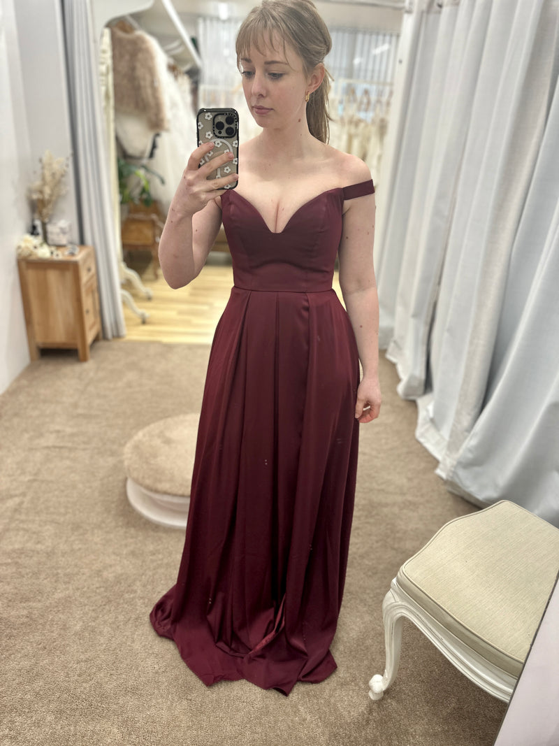 Maeve Off Shoulder Ball Gown - Honey Fawn Boutique