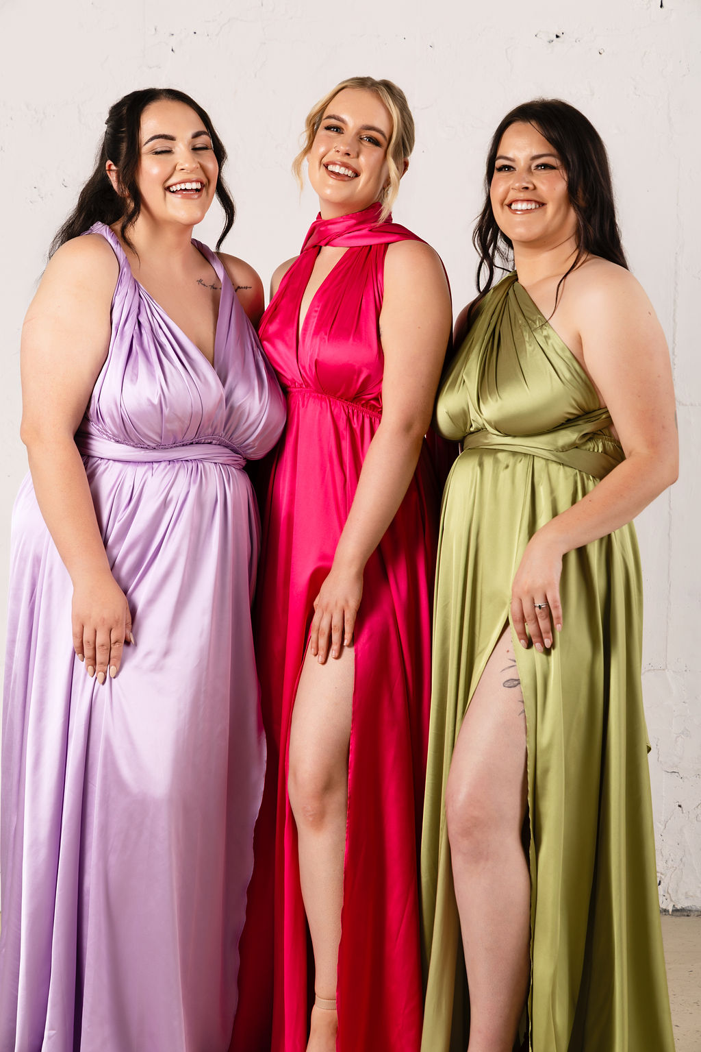 Satin Multiway Dress with Leg Split - Dress - JOUNE