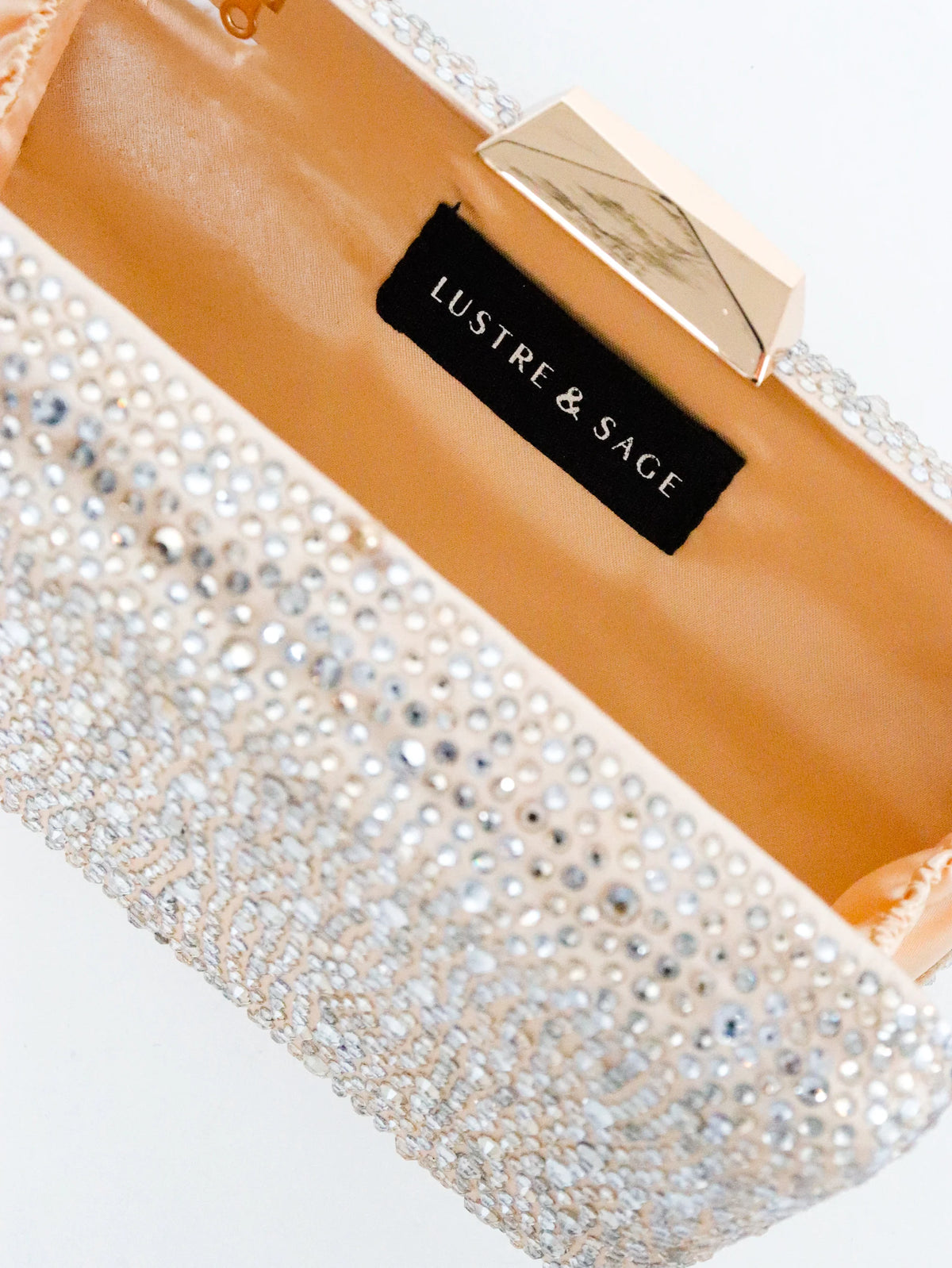 Enna Crystal Satin Clutch