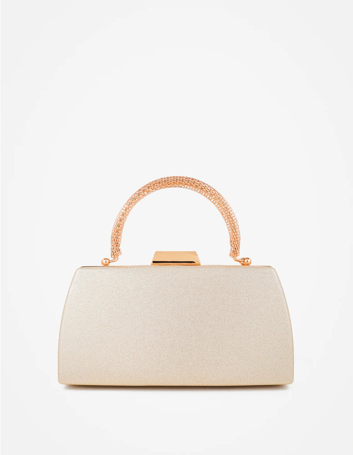 Nuvia Duo Top Handle Clutch Bag in Gold