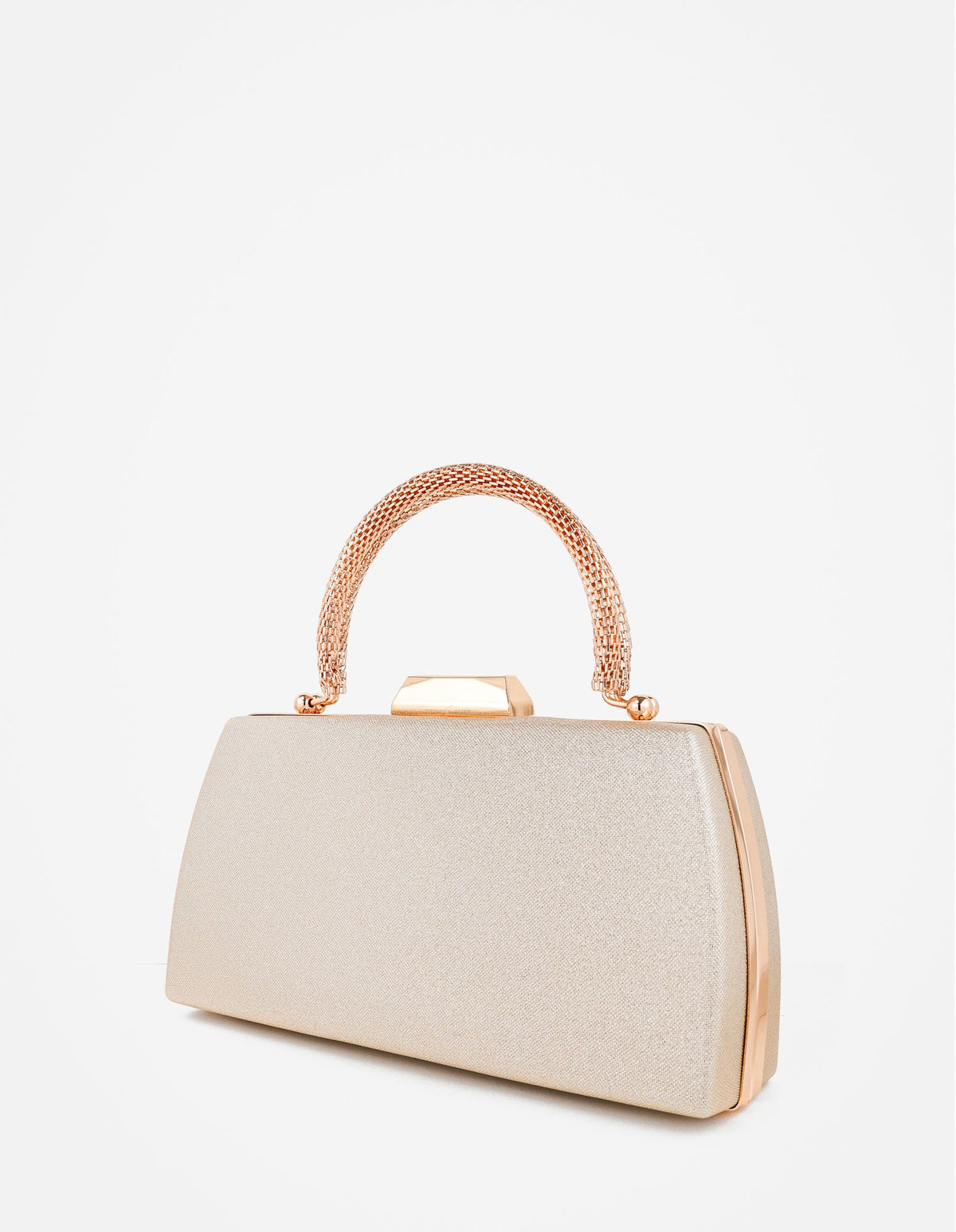 Nuvia Duo Top Handle Clutch Bag in Gold