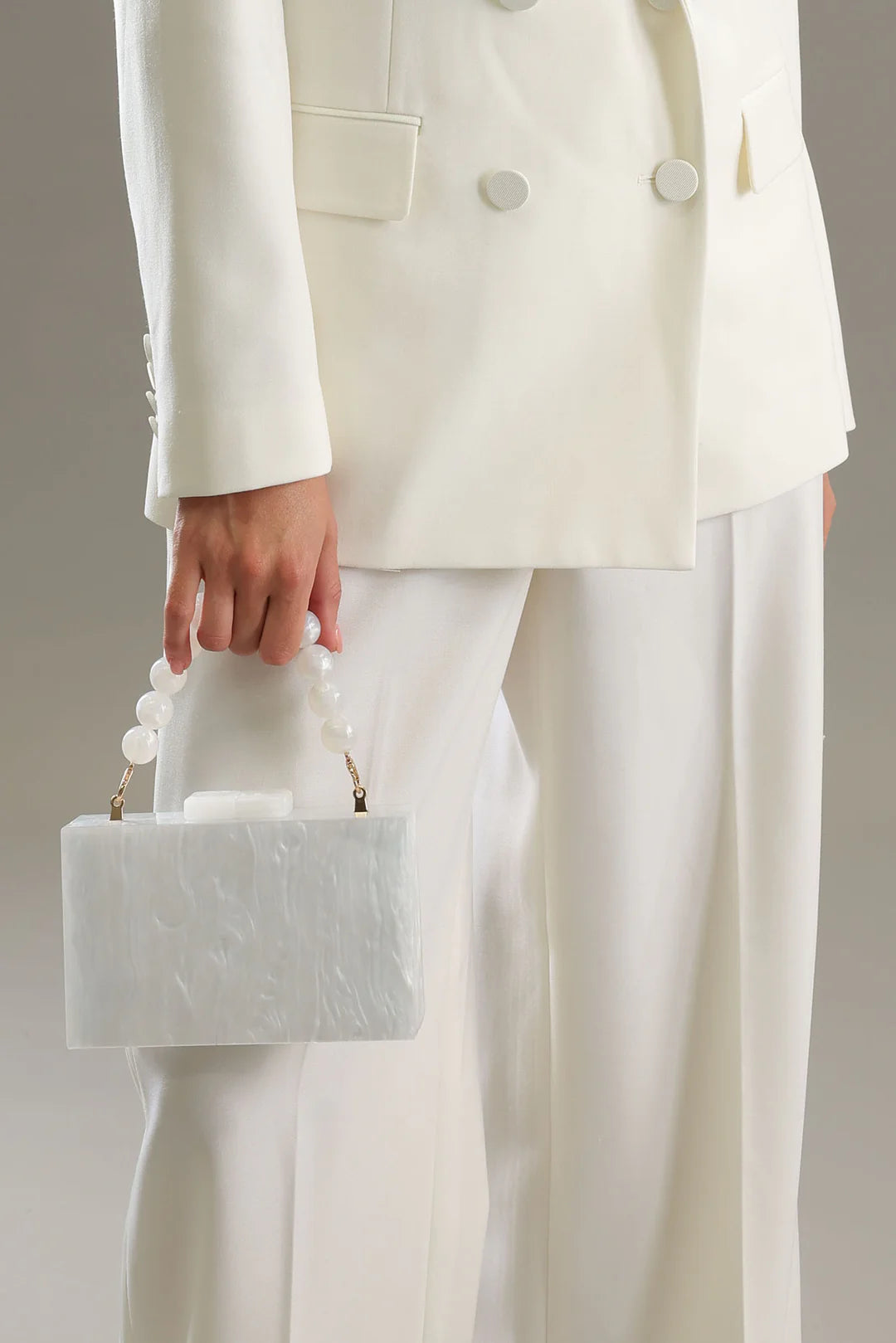 Arya Acrylic Clutch White - Accessory - Morgan and Taylor