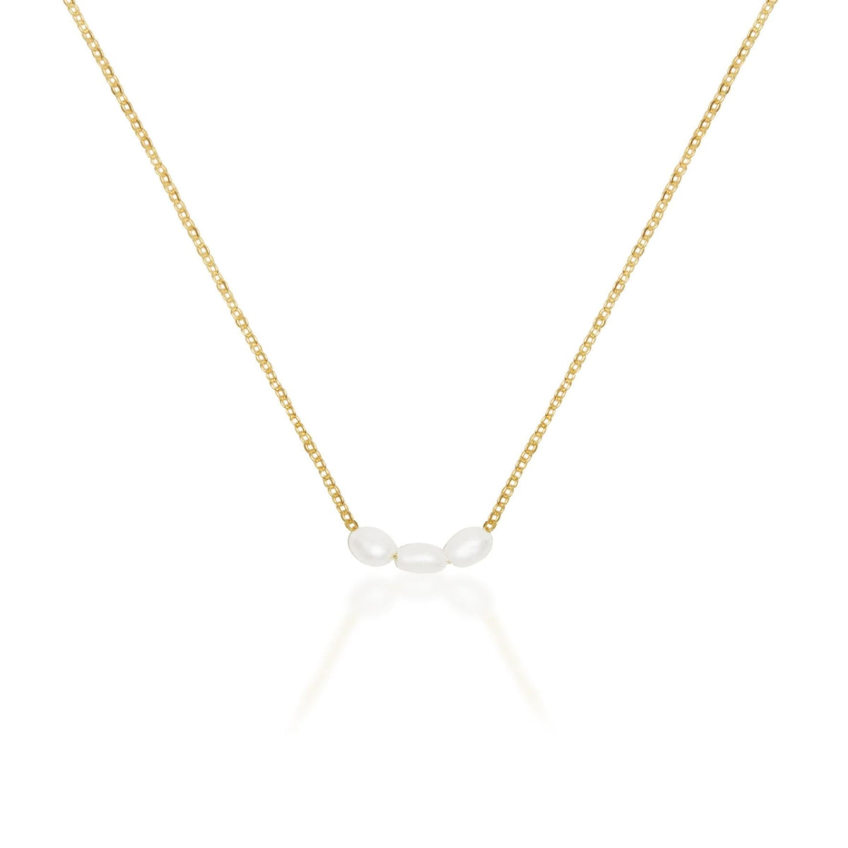 Mini Pearl Necklace - Gold