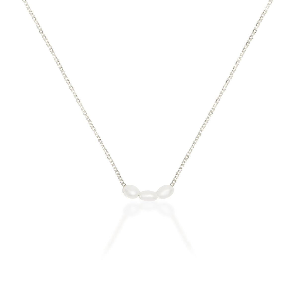 Mini Pearl Necklace - Silver