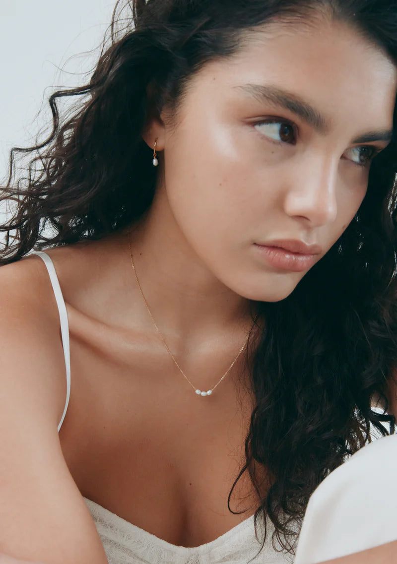 Mini Pearl Necklace - Gold