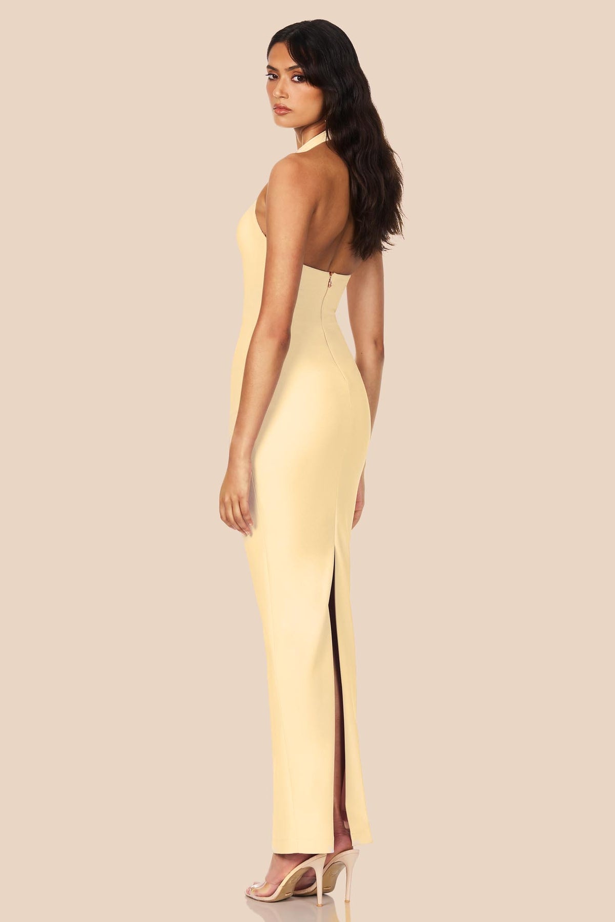 nookie natalia halter dress Nookie Natalia Halter Maxi Dress in Lemon