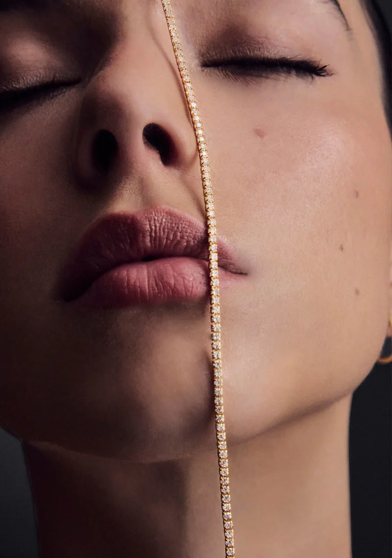 Palais Fine Tennis Necklace - Gold