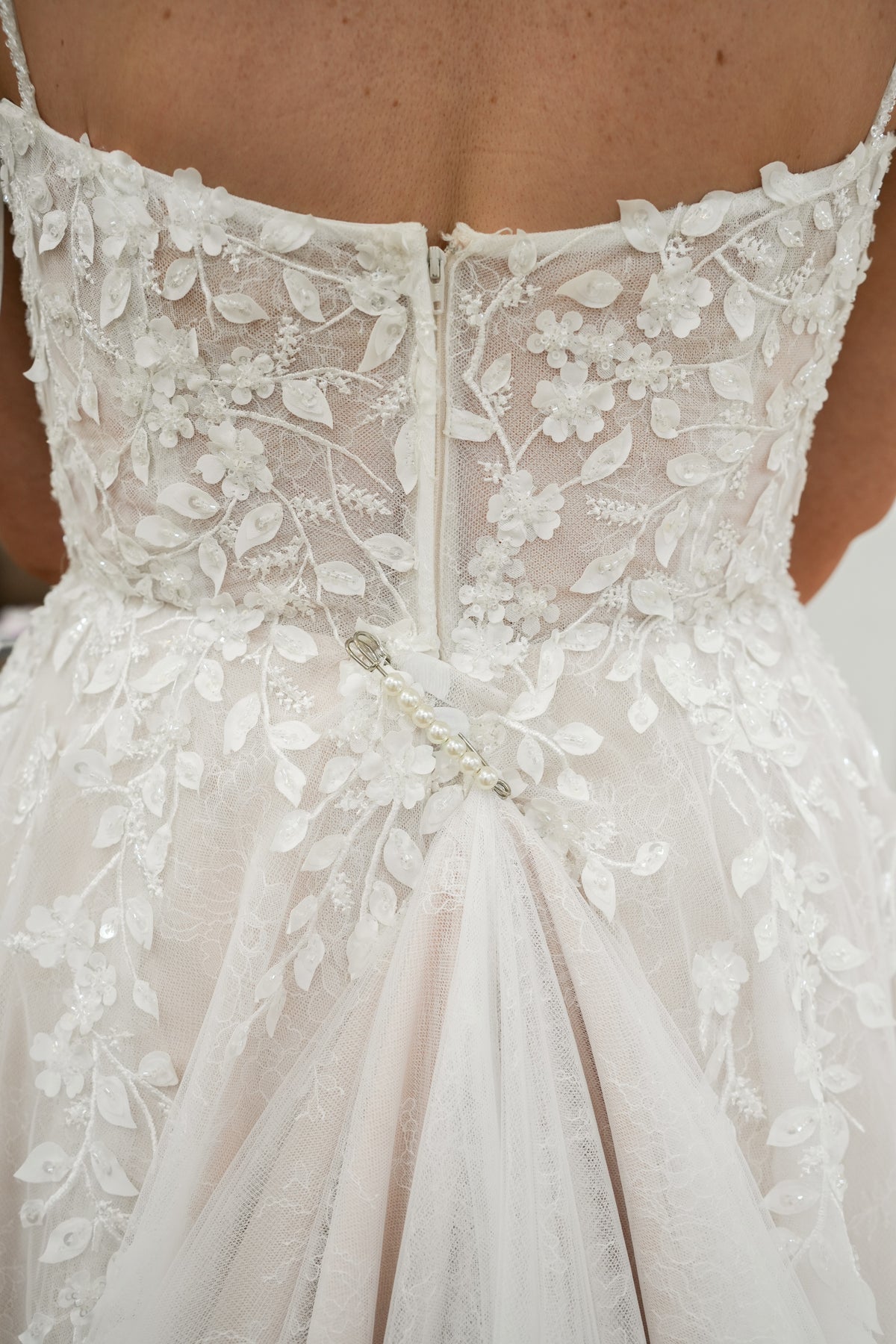 Pearl Wedding Gown Train Bustle Pin - Accessory - Honey Fawn