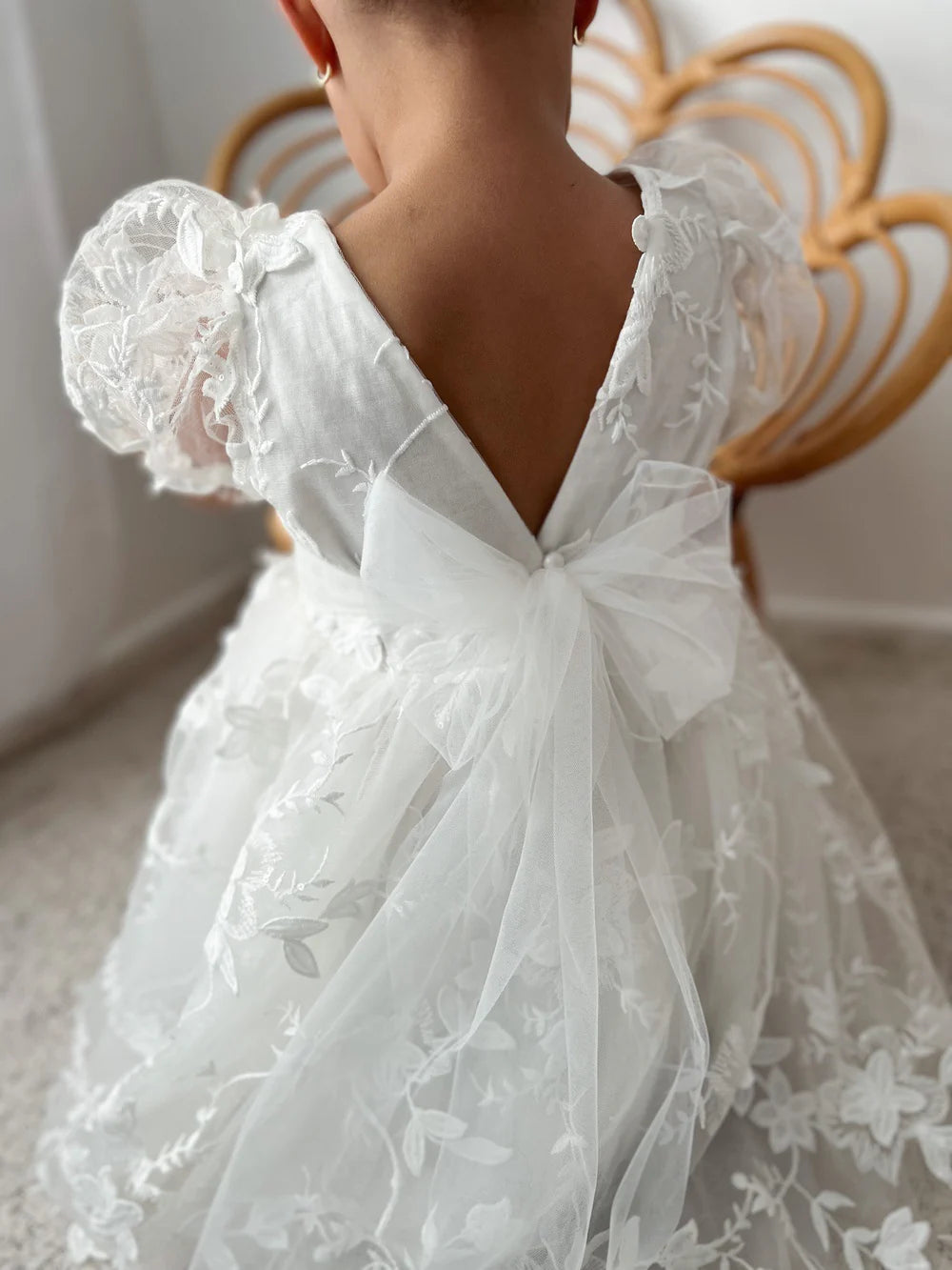 Vienna Girls Embroidered Dress - Flower Girl Dress - A Little Lacey