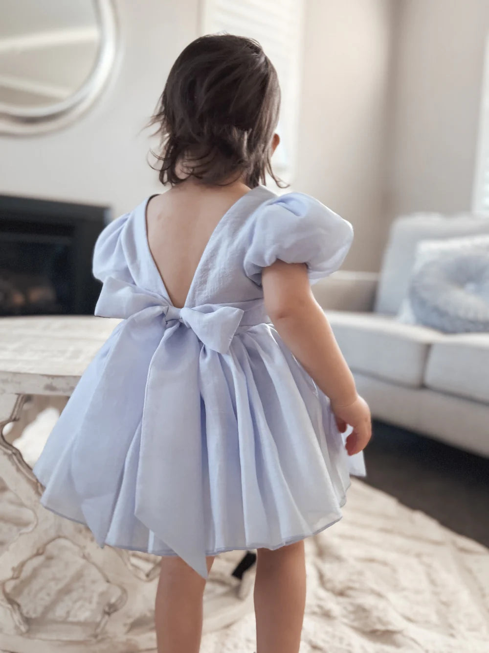 Delia Light Blue Baby Dress - Flower Girl Dress - A Little Lacey