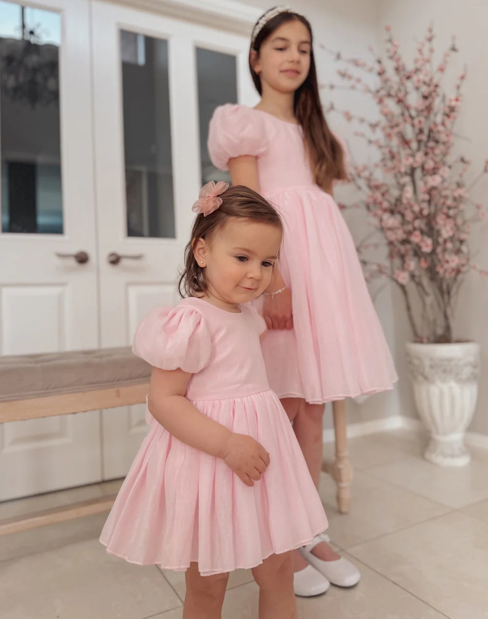 Delia Girls Light Pink Dress - Flower Girl Dress - A Little Lacey