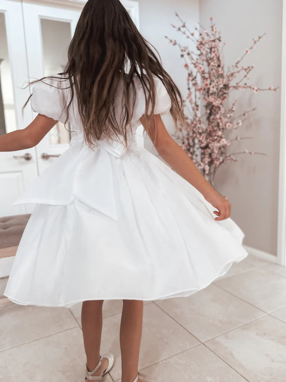 Delia Girls White Dress - Flower Girl Dress - A Little Lacey