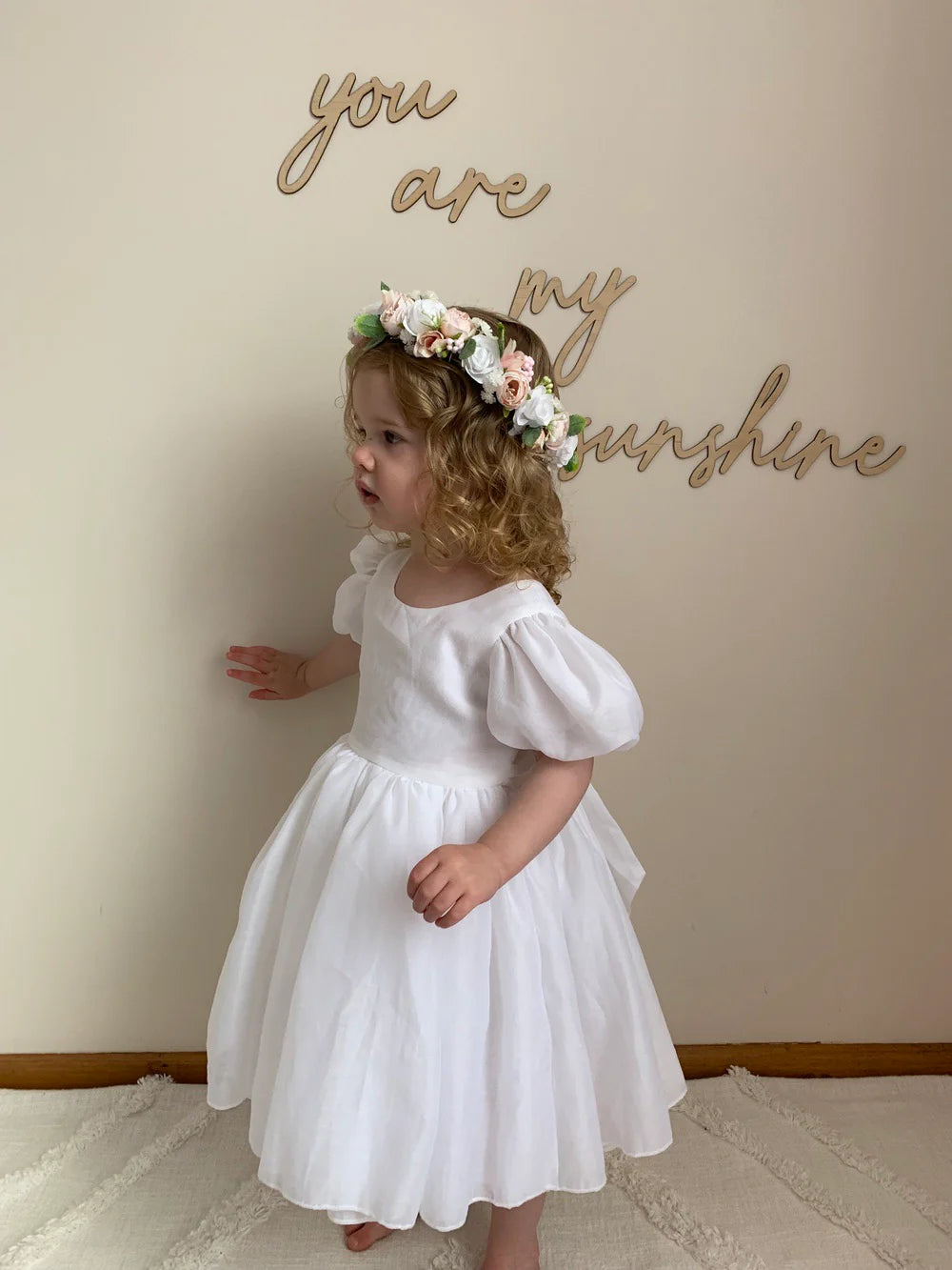 Delia Girls White Dress - Flower Girl Dress - A Little Lacey