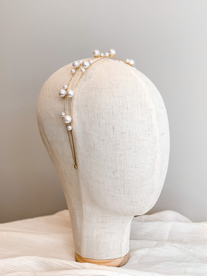 Amara – Pearl Double Headband - Honey Fawn Boutique