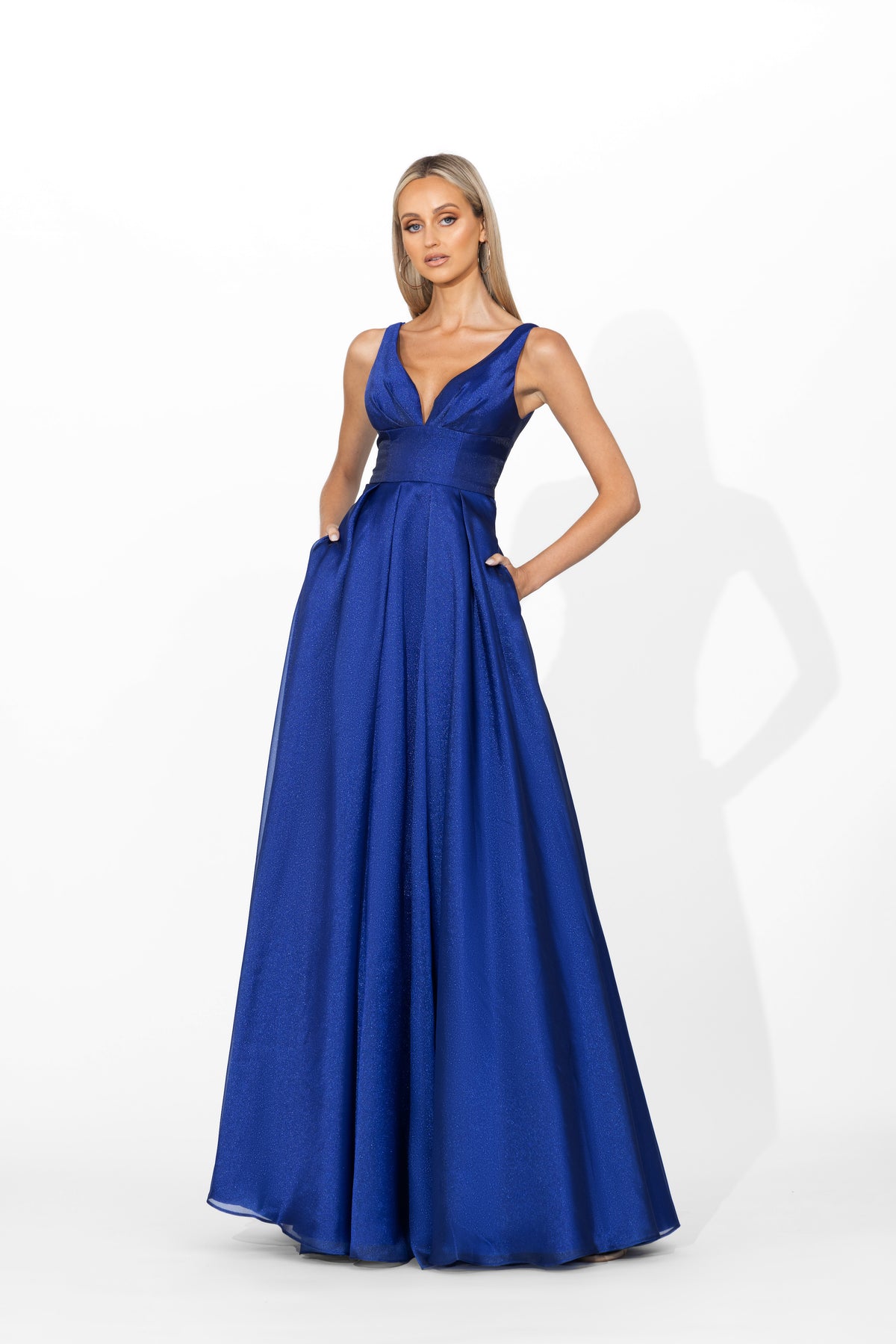 Priyanka Plunge Neck Ballgown - Dress - Bariano