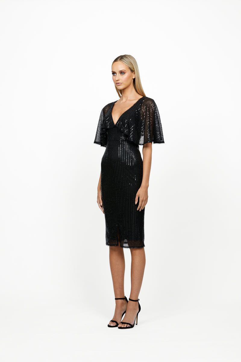 Maci Cape Sleeve Sequin Midi - Dress - Bariano