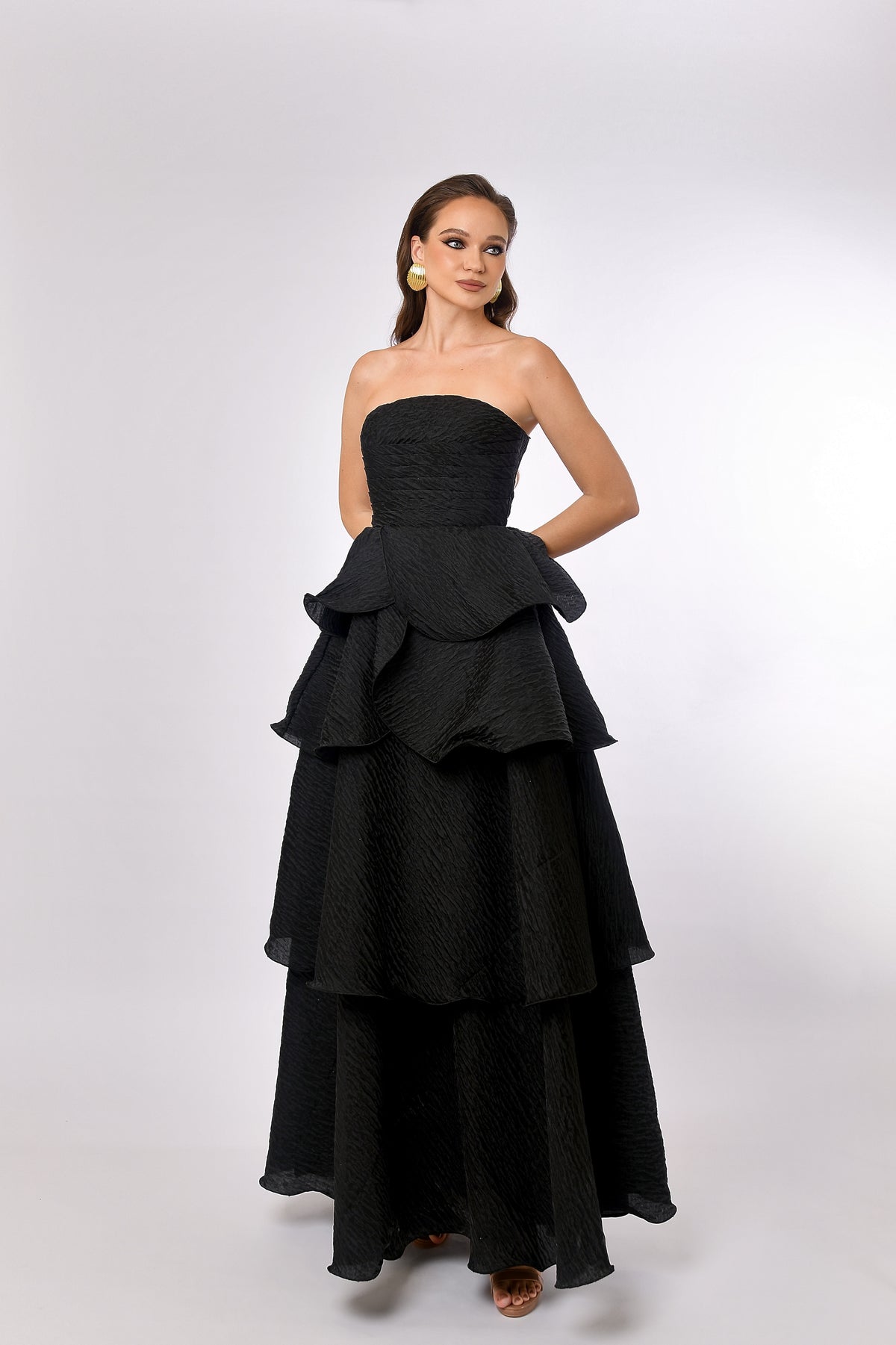 Krista Strapless Tiered Gown - Dress - Bariano