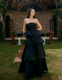 Krista Strapless Tiered Gown - Dress - Bariano