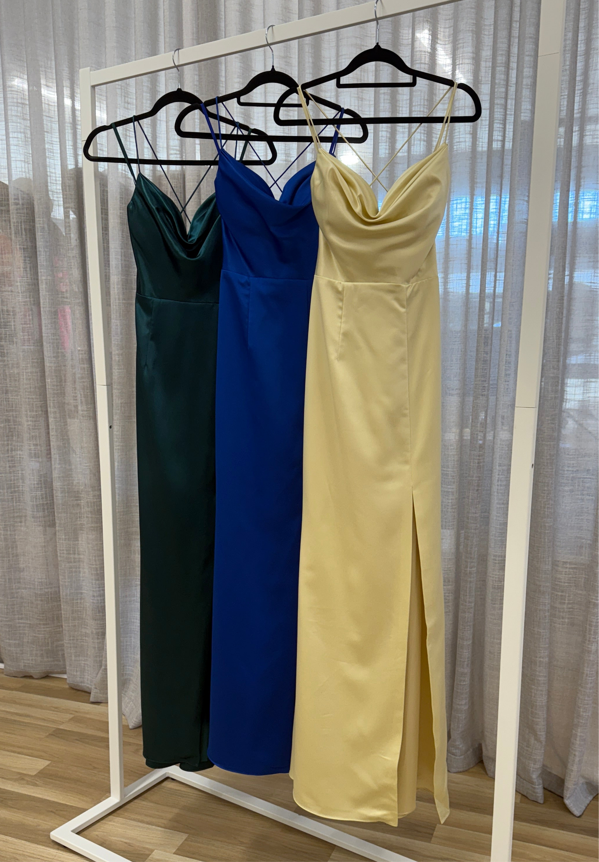 Stephanie Cowl Draped Satin Gown - Dress - Bariano