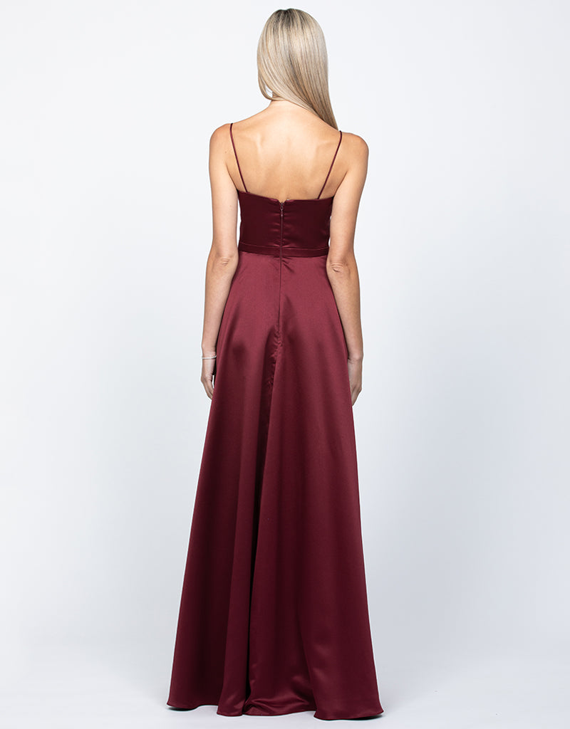 Diamond Cowl Wrap Gown - Dress - Bariano