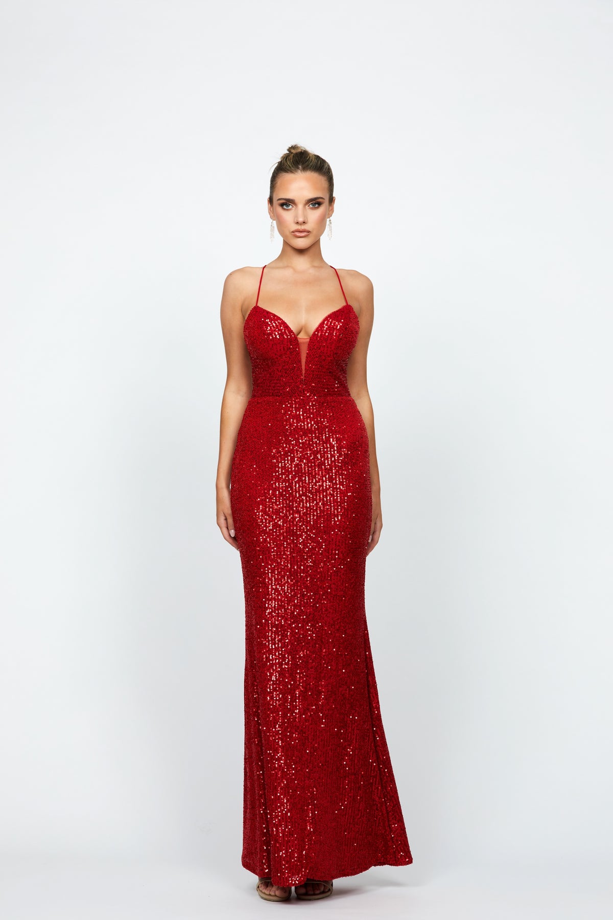 Kimberly Strappy Sequin Gown | Bariano | Honey Fawn Boutique Kimberly Strappy Sequin Gown | Bariano | Honey Fawn Boutique