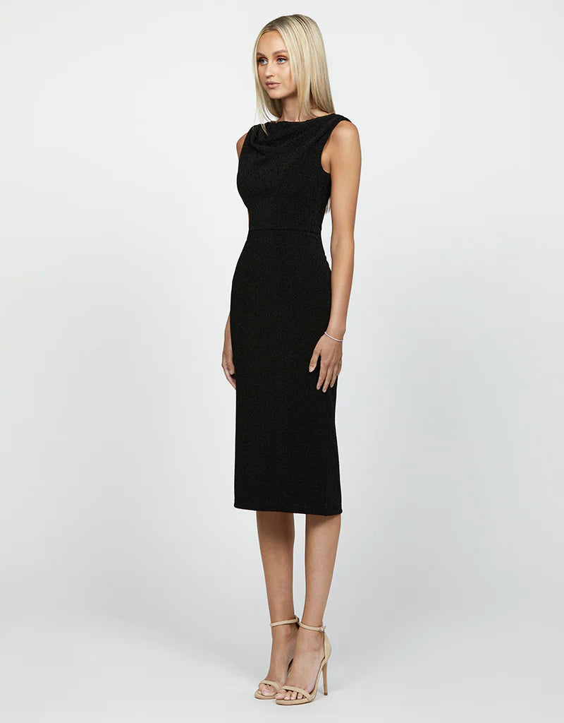 Calypso Cowled Boat Neck Midi - Dress - Bariano