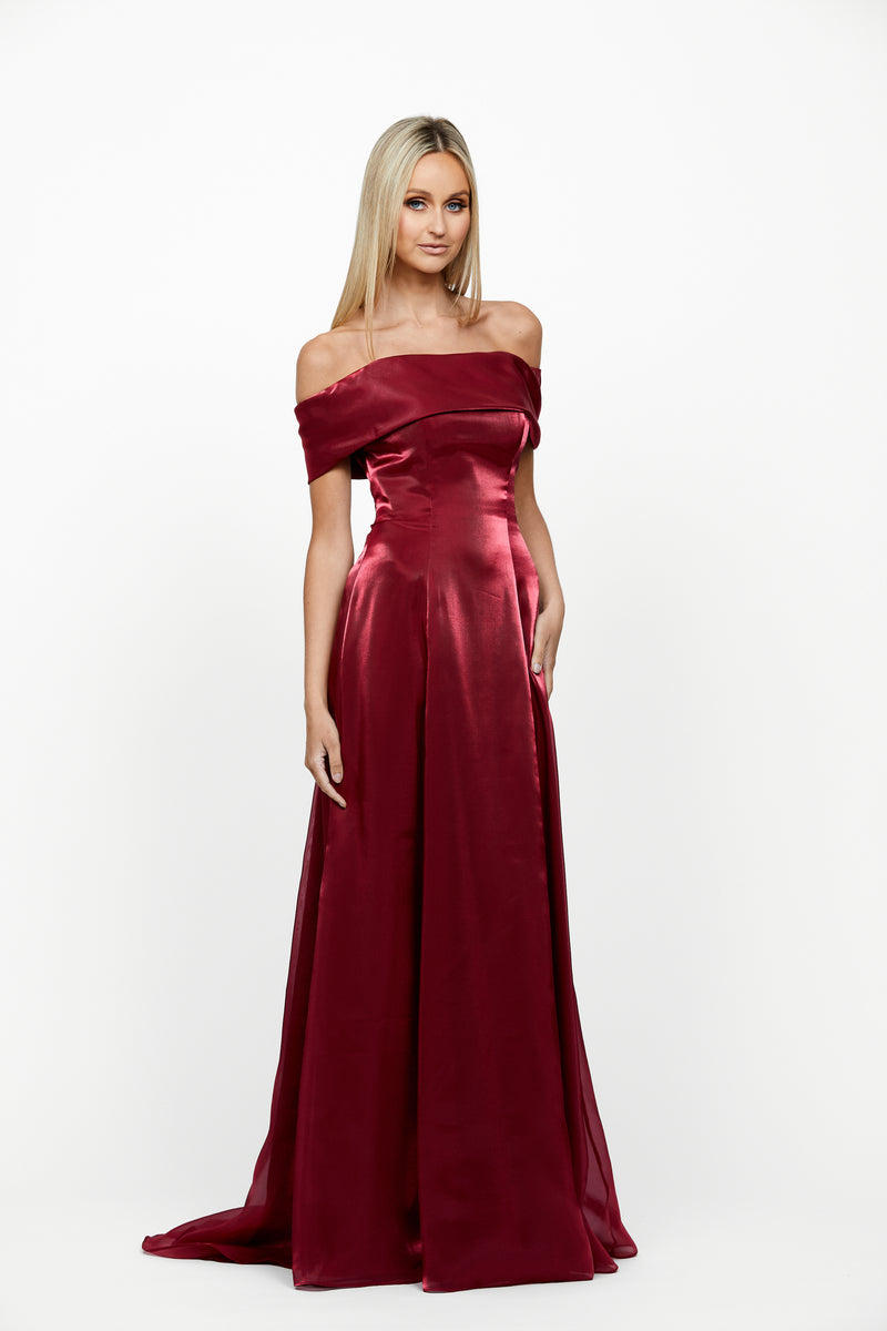 Eloisa Off Shoulder Ball Gown Red - Dress - Bariano