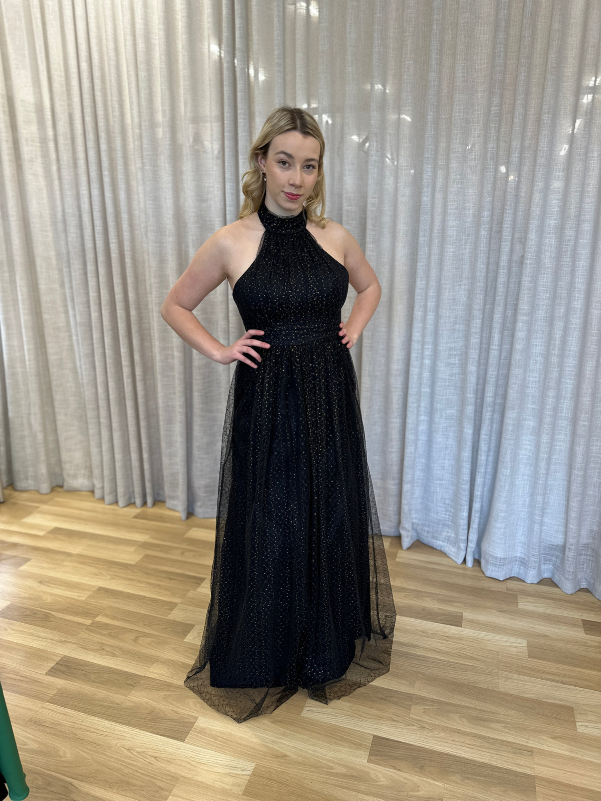 Hallie Halter Neck Ball Gown Black - Dress - Bariano