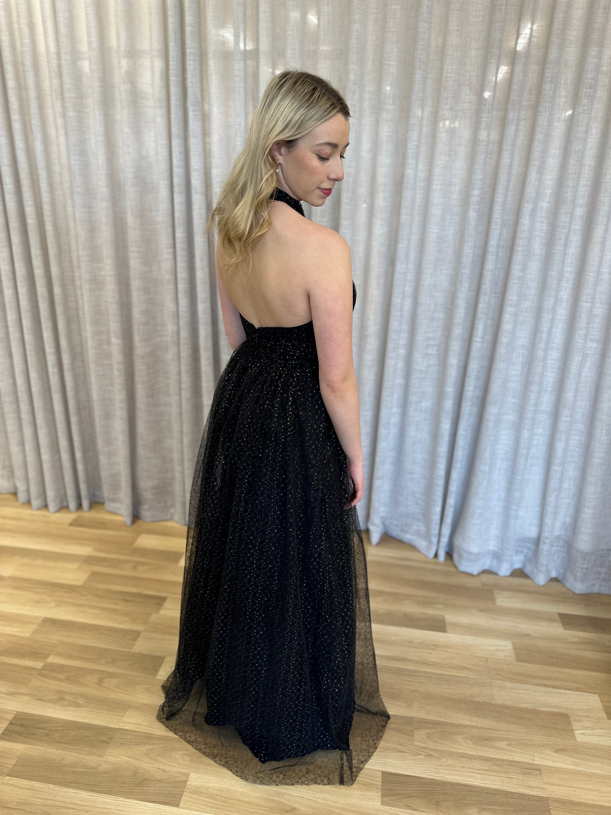 Hallie Halter Neck Ball Gown | Bariano | Honey Fawn Boutique Hallie Halter Neck Ball Gown | Bariano | Honey Fawn Boutique