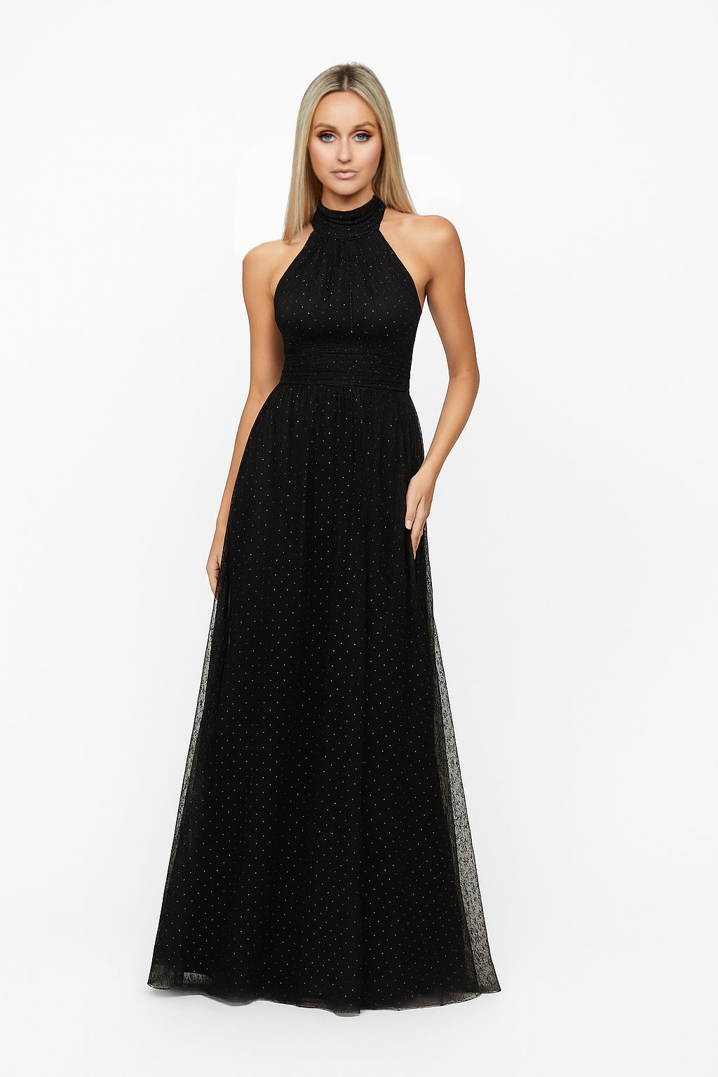 Hallie Halter Neck Ball Gown | Bariano | Honey Fawn Boutique Hallie Halter Neck Ball Gown | Bariano | Honey Fawn Boutique