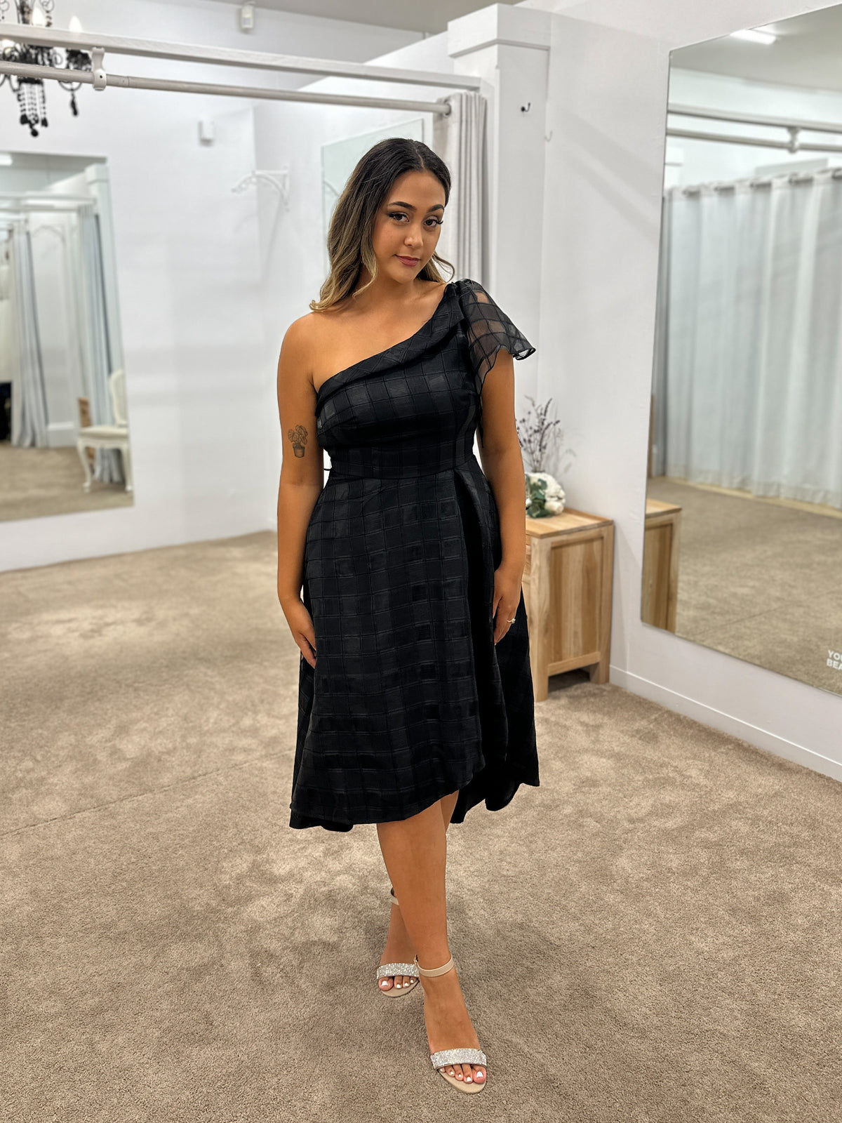 Zilpah One Shoulder A-line Midi - Dress - Bariano