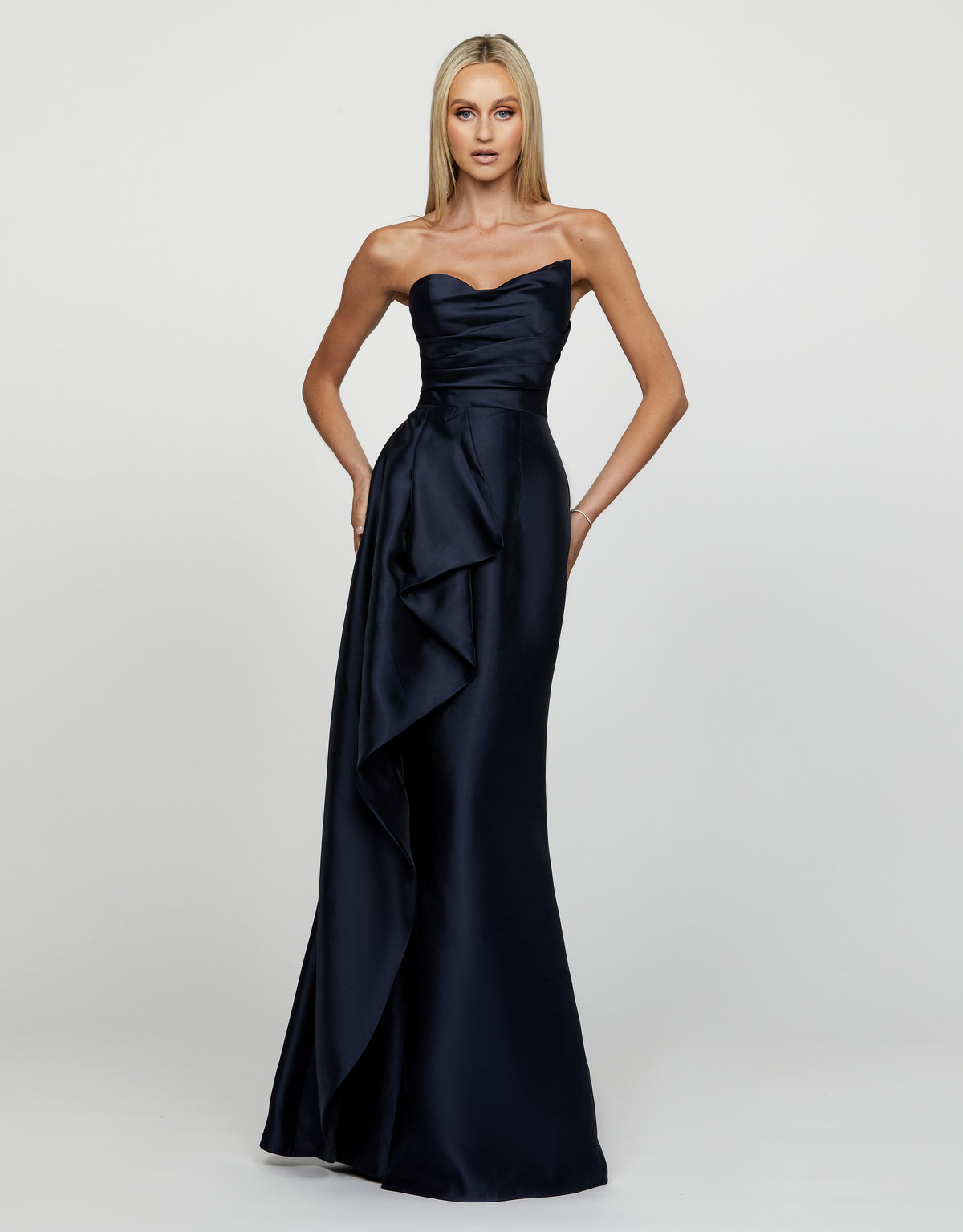Kasery Asymmetric Gown Navy - Dress - Bariano
