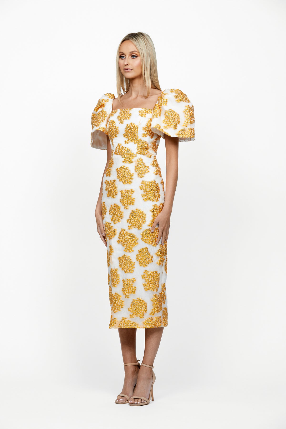 Ria Puff Sleeve Midi - Dress - Bariano