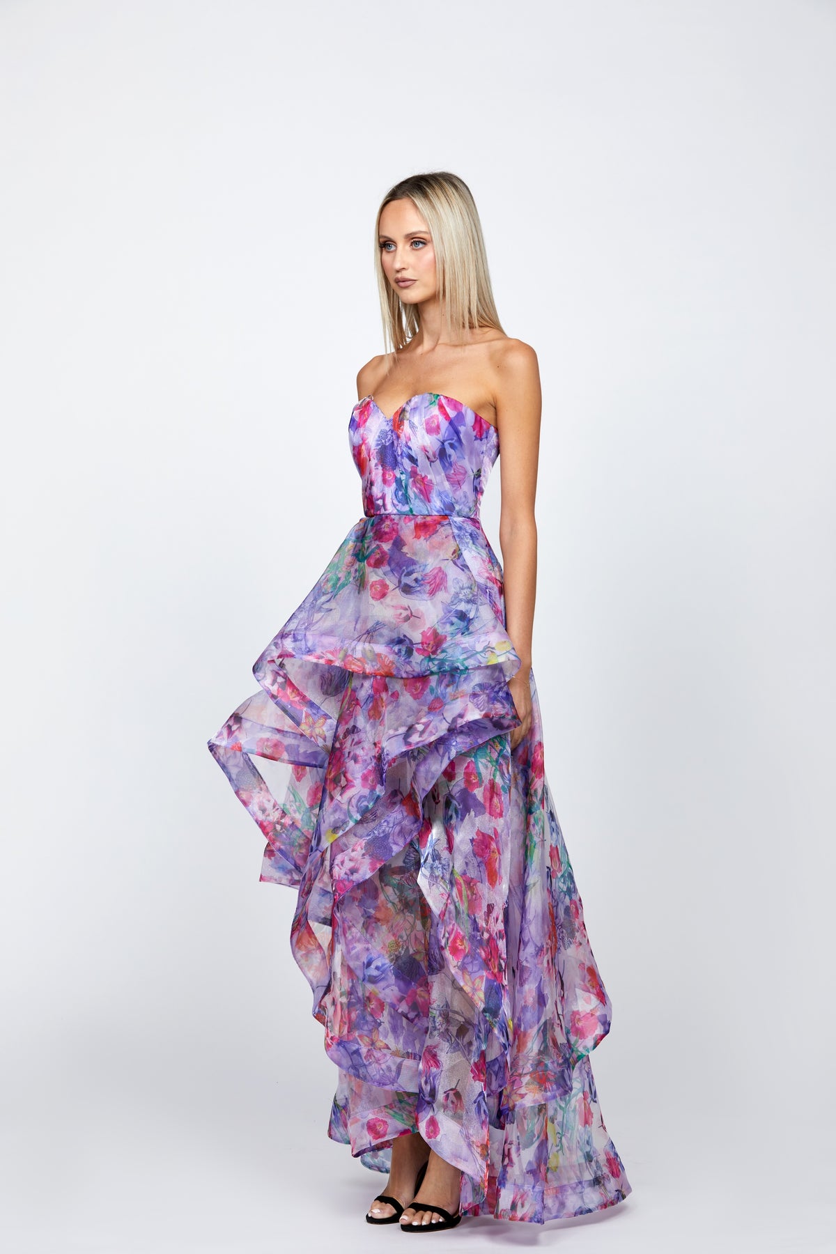 Adelaide Strapless Hi Lo Gown | Bariano | Honey Fawn Boutique Adelaide Strapless Hi Lo Gown | Bariano | Honey Fawn Boutique