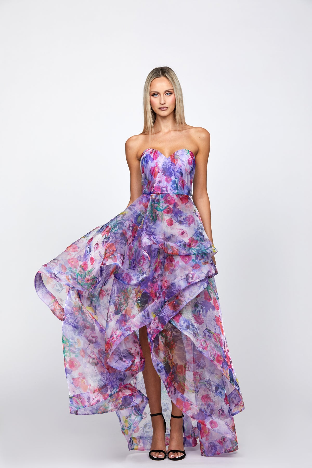 Adelaide Strapless Hi Lo Gown | Bariano | Honey Fawn Boutique Adelaide Strapless Hi Lo Gown | Bariano | Honey Fawn Boutique