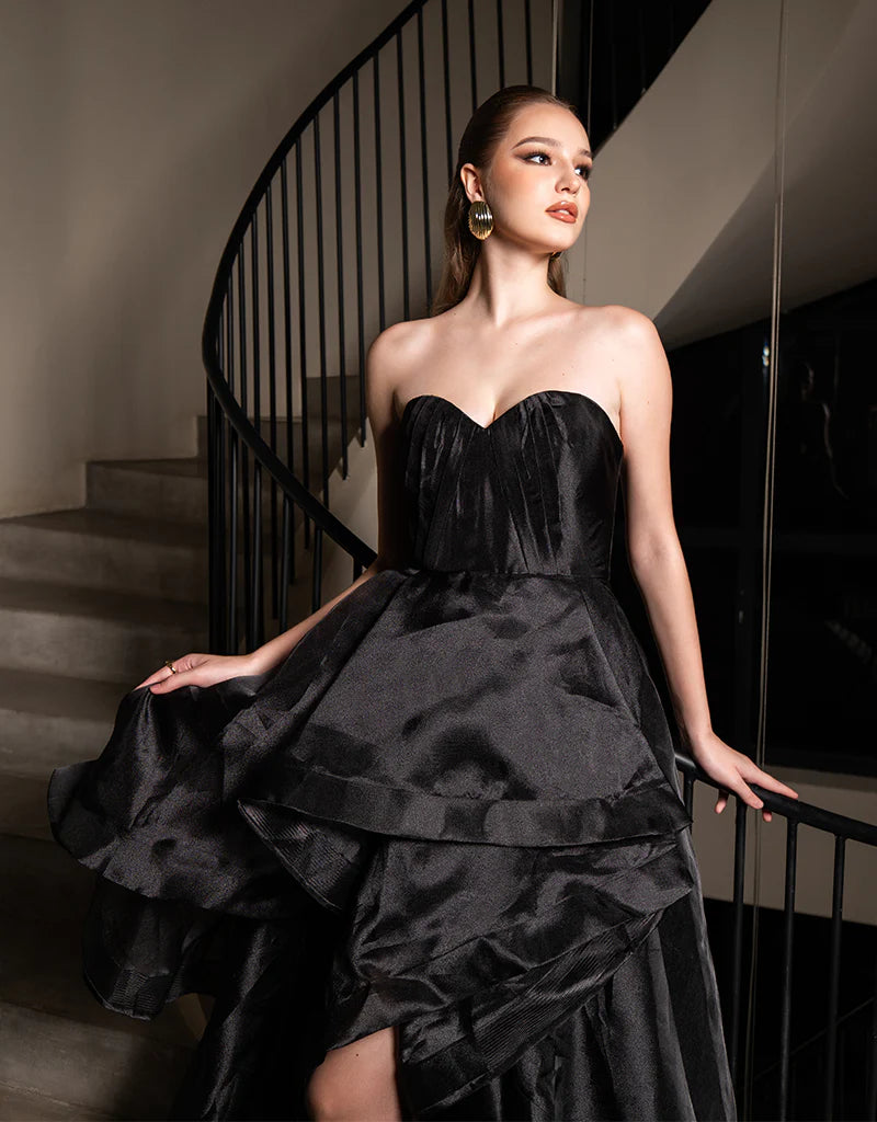 Adelaide Strapless Hi Lo Gown | Bariano | Honey Fawn Boutique Adelaide Strapless Hi Lo Gown | Bariano | Honey Fawn Boutique