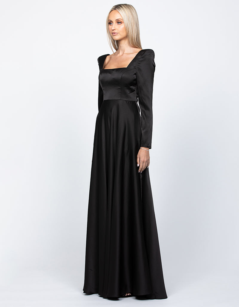 Charmaine Square Neck Long Sleeve Gown - Dress - Bariano