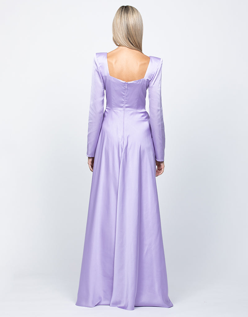 Charmaine Square Neck Long Sleeve Gown - Dress - Bariano