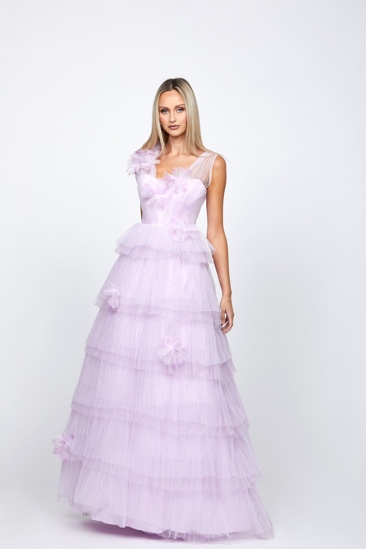 Dorothy Tiered Glitter Ballgown - Dress - Bariano
