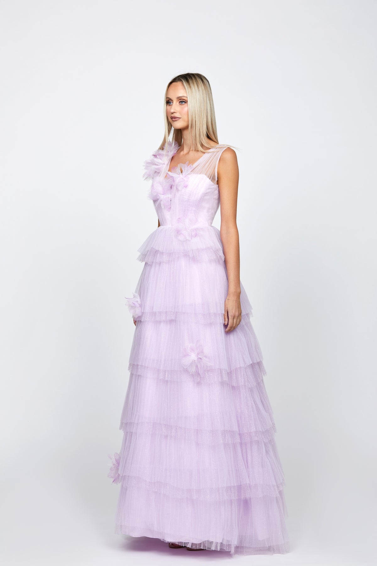 Dorothy Tiered Glitter Ballgown - Dress - Bariano