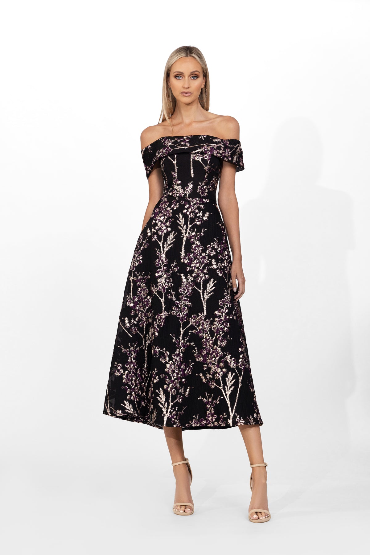 Rebecka Off Shoulder A-line Black - Dress - Bariano