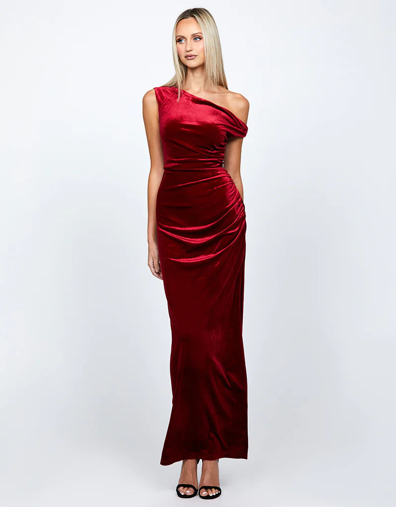 Claudine Off Shoulder Maxi Red - Dress - Bariano