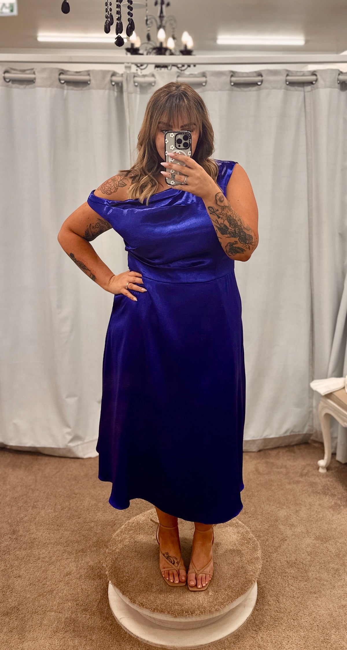 Sierra One Shoulder Midi Cobalt - Dress - Bariano