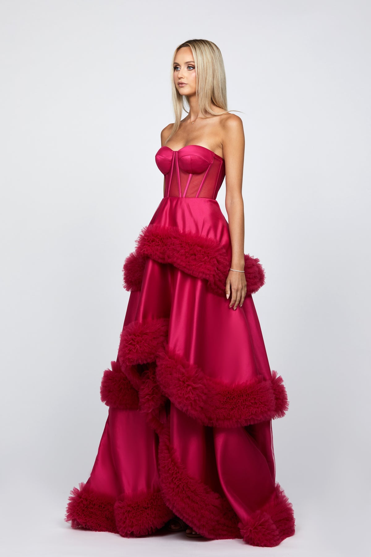 Mulligan Strapless Tiered Ball Gown - Dress - Bariano