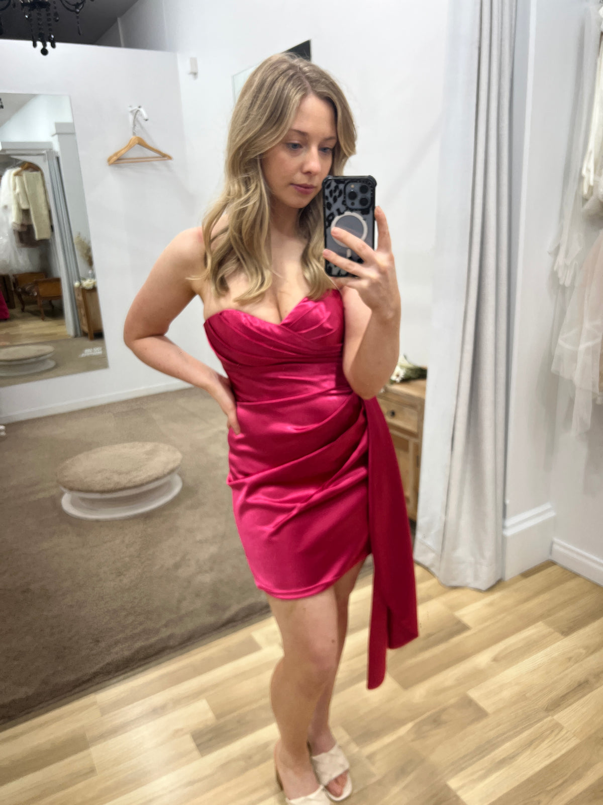 Kaisely Strapless Sash Mini Lipstick - Dress - Bariano