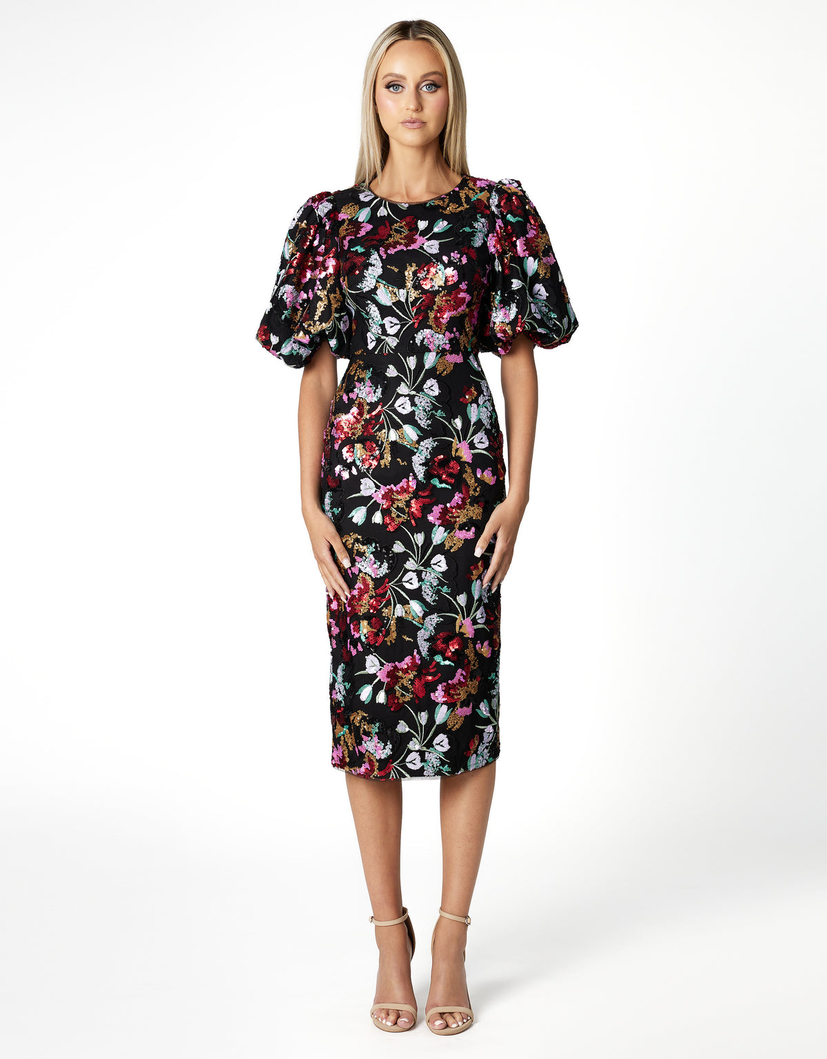 Renata Balloon Sleeve Midi Multi - Dress - Bariano