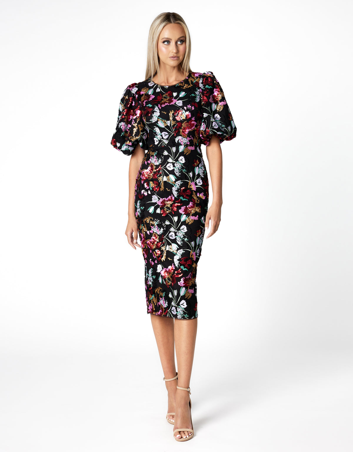 Renata Balloon Sleeve Midi 16 Multi - Dress - Bariano