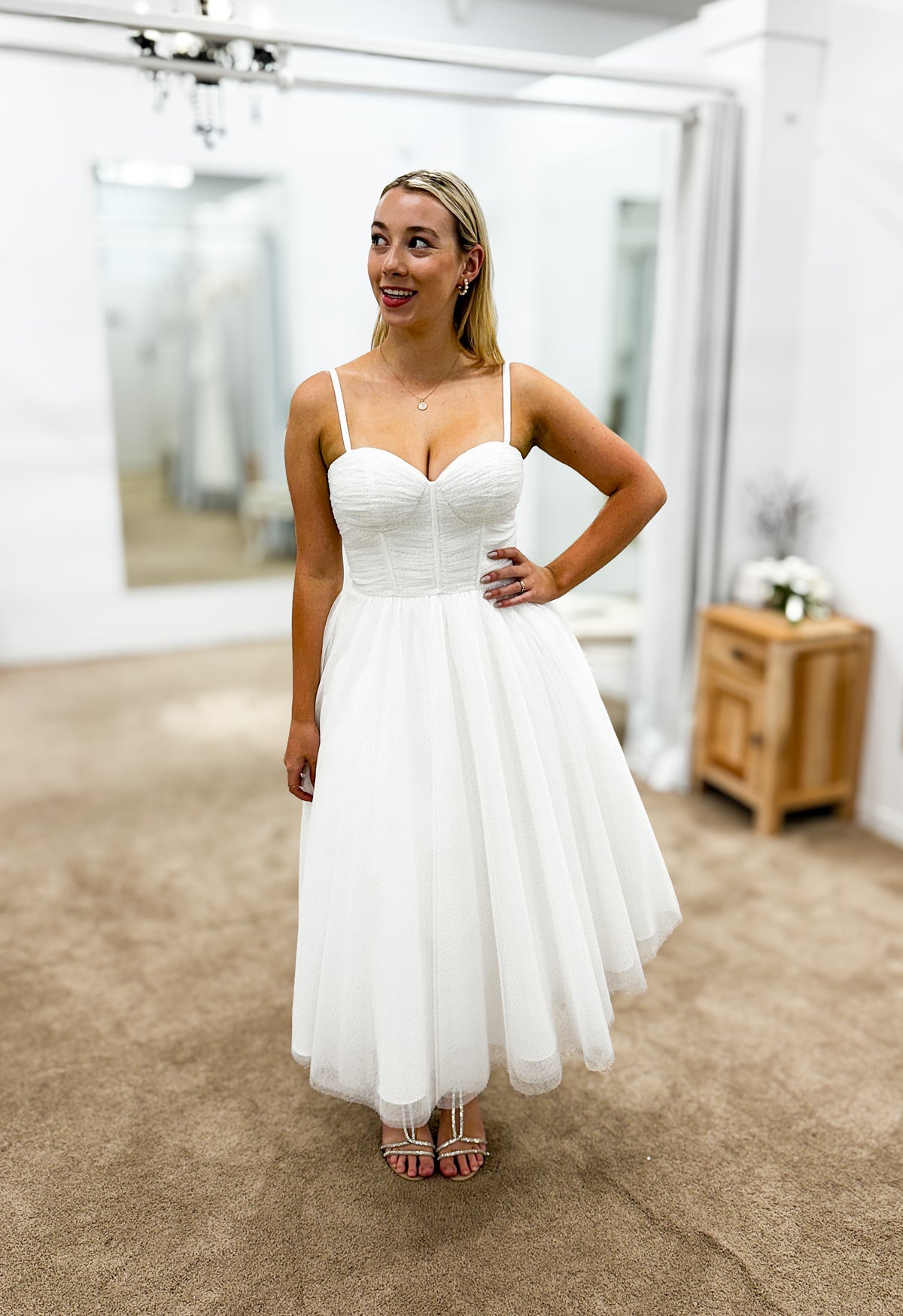 Alena Bustier A-line Dress 10 White - Dress - Bariano